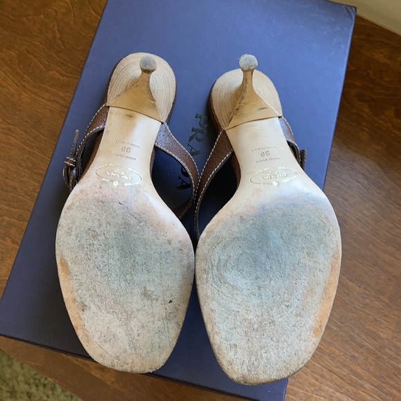 Prada brown leathe sandals - Picture 4 of 5